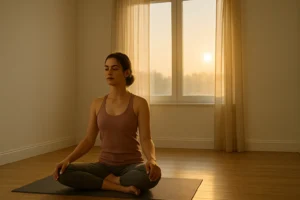 Morning yoga meditation 