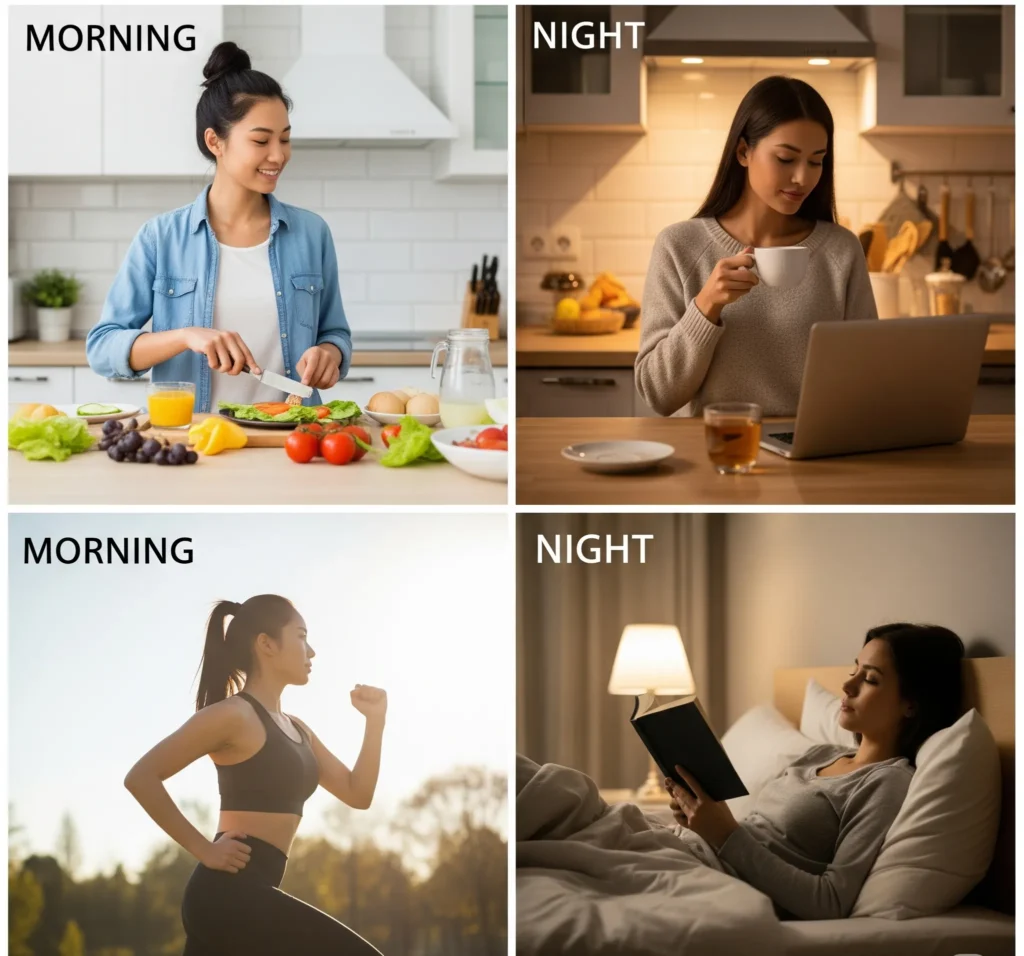 morning routine vs night routine