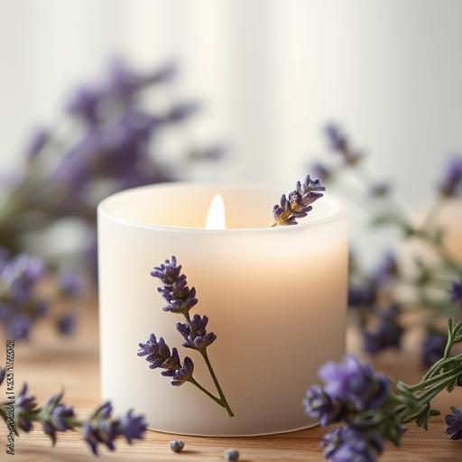 Handcrafted floral candles with real flowers and essential oils