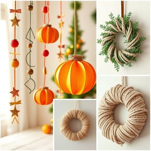 Collage of creative indoor holiday decorations