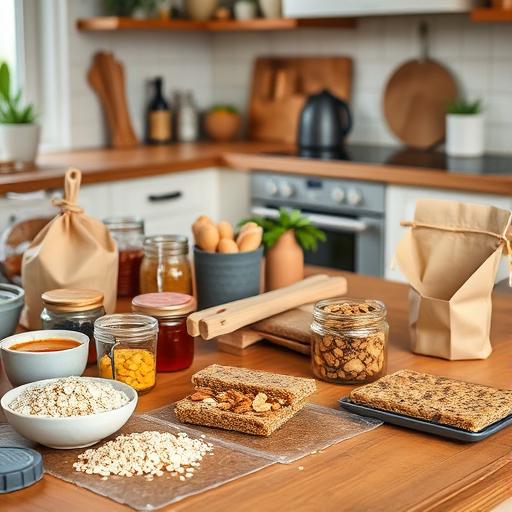 Homemade granola bar prep