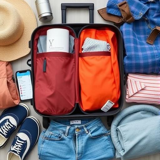 A flat lay of travel essentials