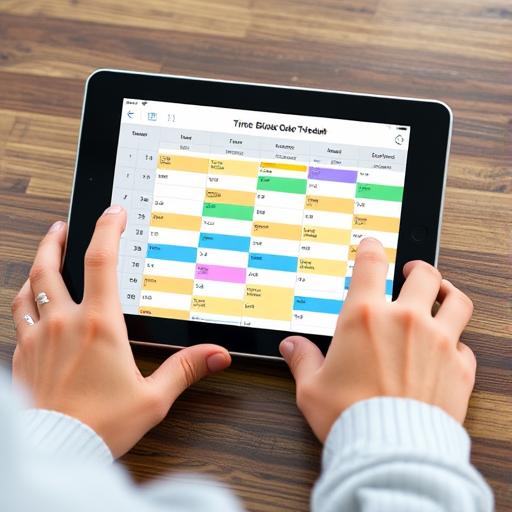 A person using time blocking on a planner or digital device, highlighting its practicality.
