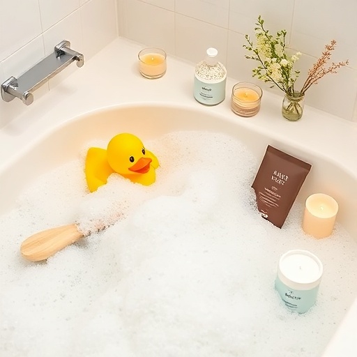 A relaxing bath setting