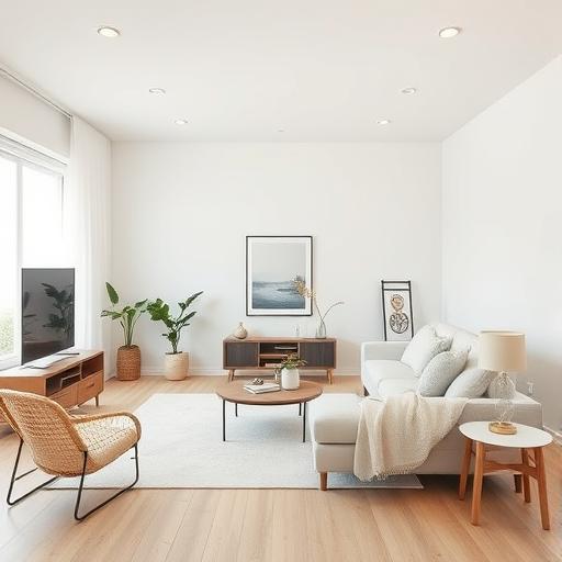 A serene and minimalist living room