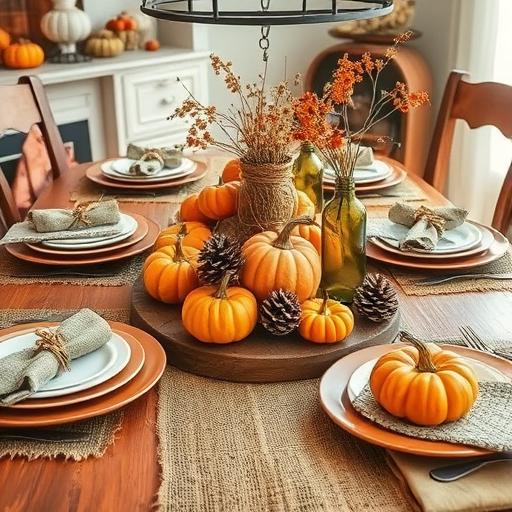 Warm and inviting fall tablescape