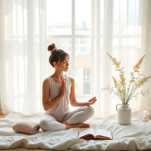 Peaceful morning scene with soft light and sound elements