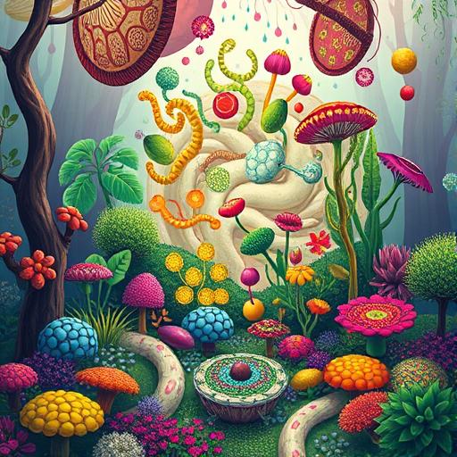 Microbiome as a garden illustration.