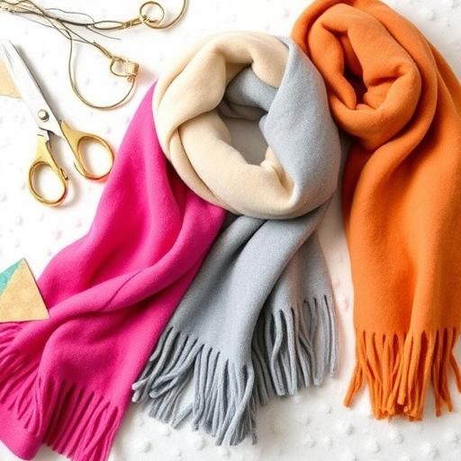 DIY no-sew fleece scarves