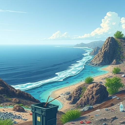 Serene landscape without waste