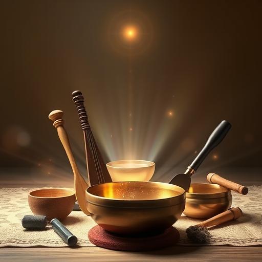 Image showcasing various sound healing instruments.