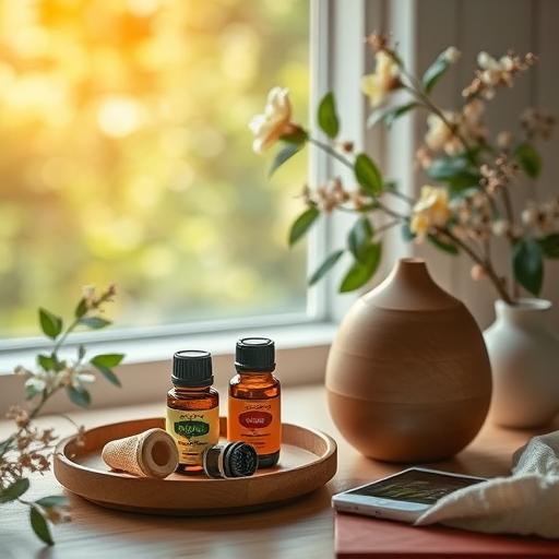 Mindful breakfast scene with natural elements