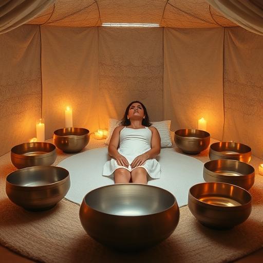 Illustration of a peaceful scene for sound healing meditation.