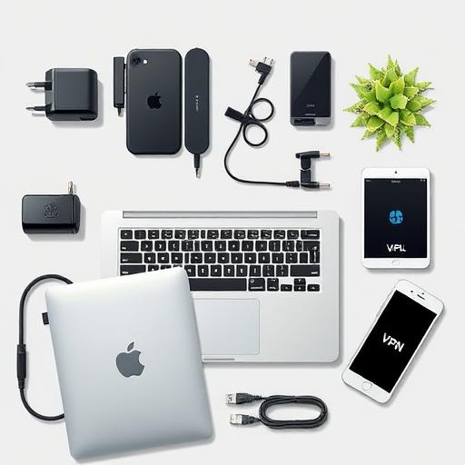 Ergonomic desk setup for digital nomads