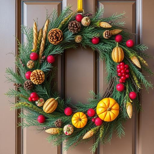 Beautifully crafted autumn wreath