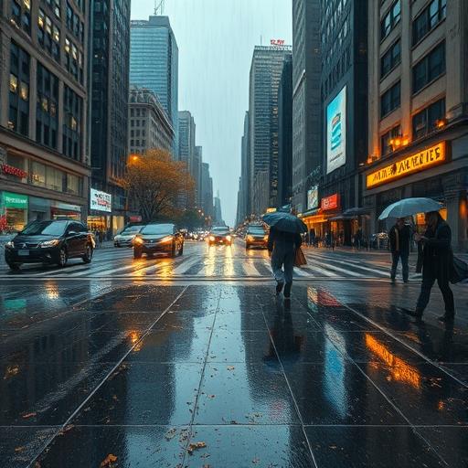Cityscape train view during autumn
