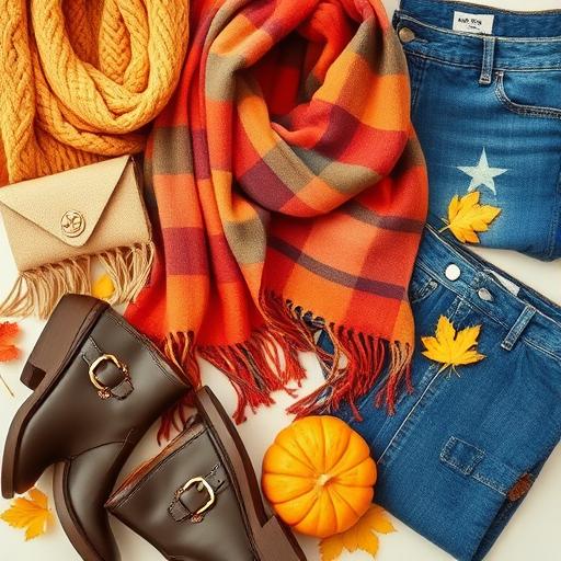 A collection of seasonal clothing items neatly organized