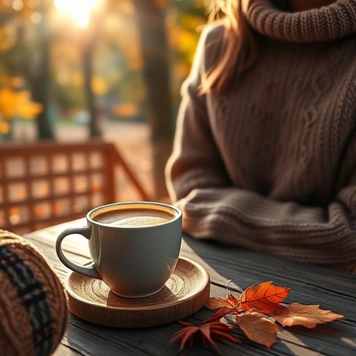 Cozy autumn morning scene