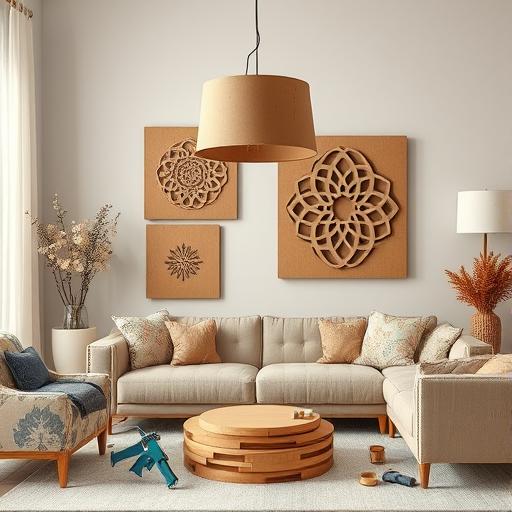 A display of different sensory cardboard crafts