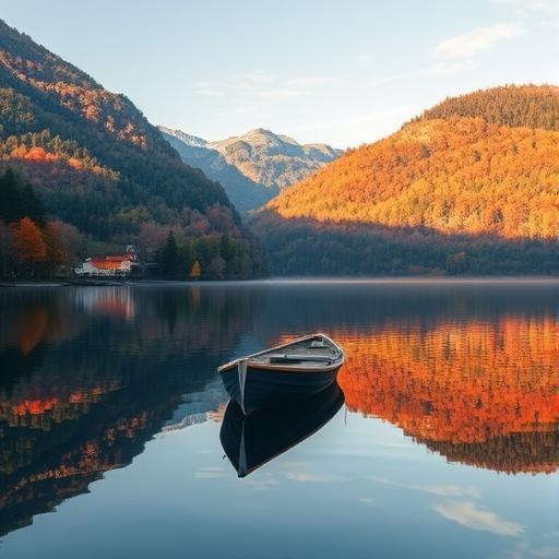 A dreamy scene capturing autumn beauty in solitude