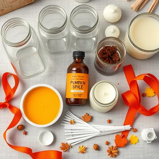 A flat lay of decorative autumn elements