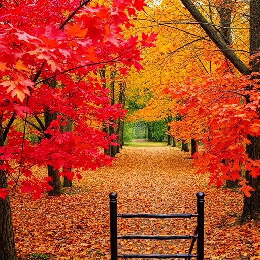 Scenic walk with autumn hues