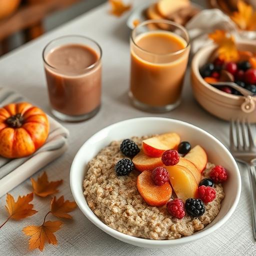 A table set with autumn breakfast ideas