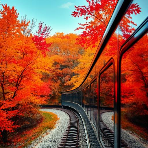 Train journey through scenic landscapes