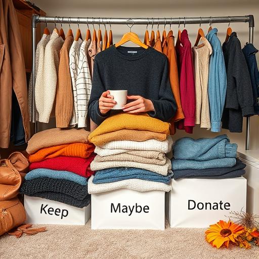 Depiction of a warm and cozy fall wardrobe environment