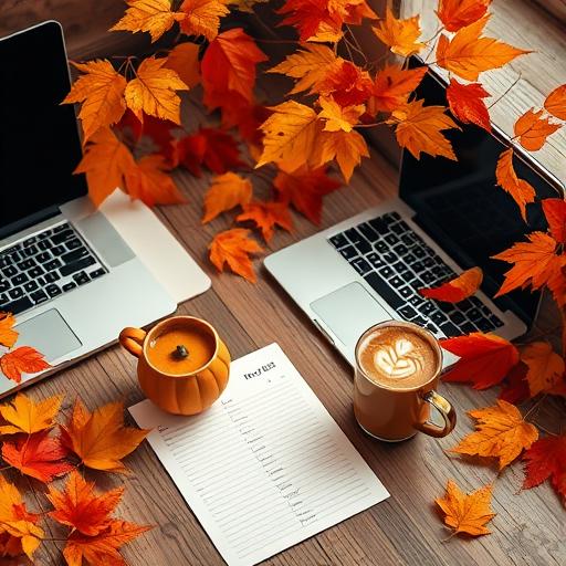 Inviting Workspace with Autumn Theme