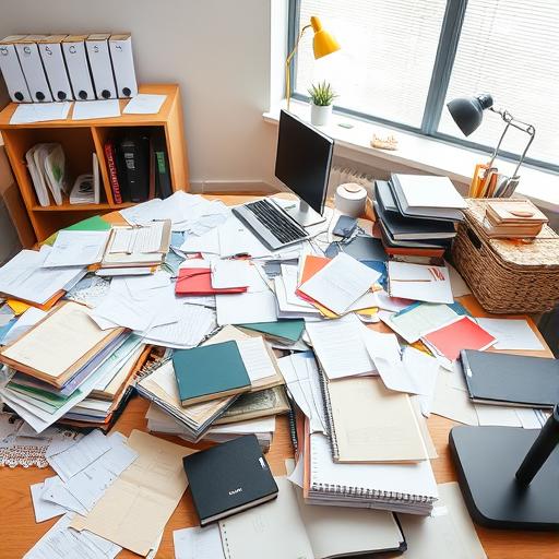 An office desk with autumn-theme productivity materials