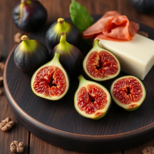 Close-up of figs and grapes
