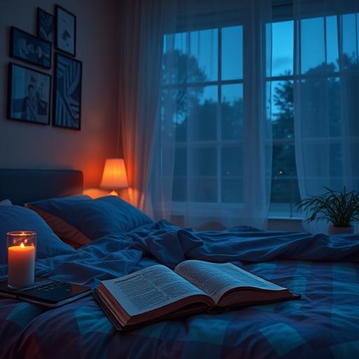 Visualize a cozy autumn evening with a warm glow