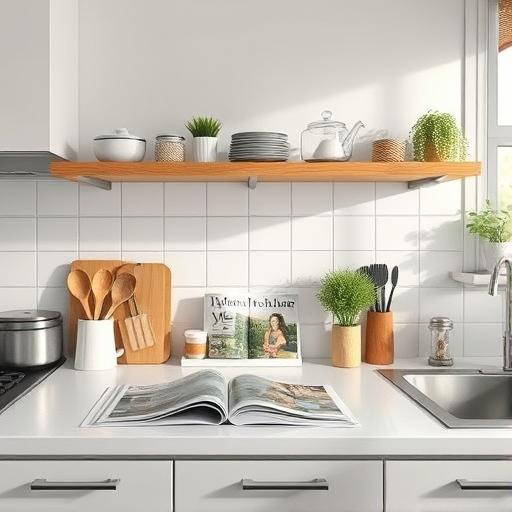Clean and organized kitchen countertop