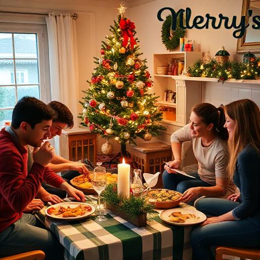 A lively family working together to plan for the holidays.