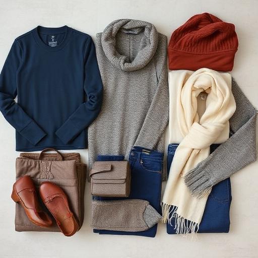 Neatly laid out packing list