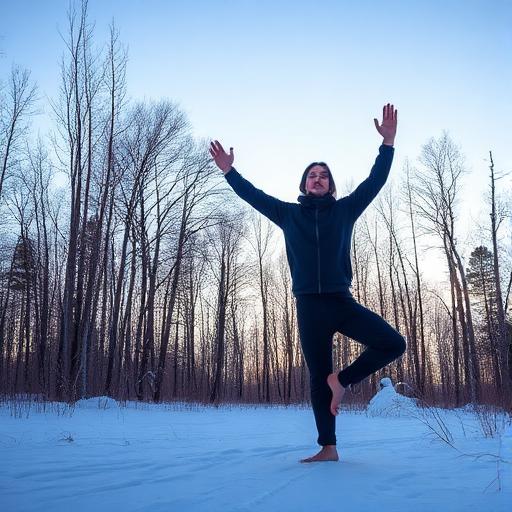 A person practicing yoga warm-up