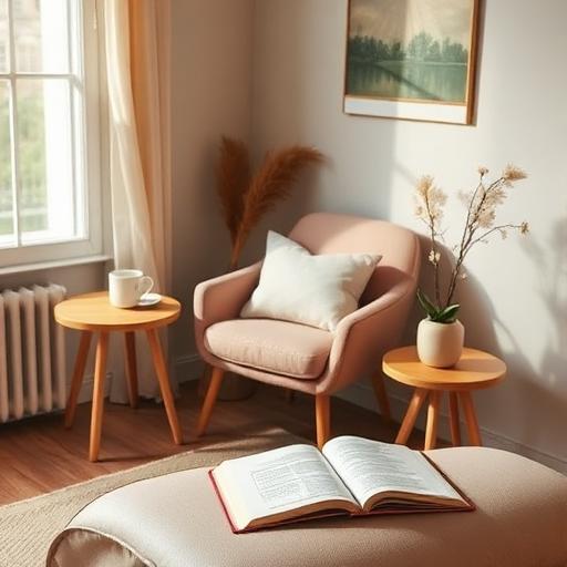 A serene corner perfect for meditation and mindfulness.