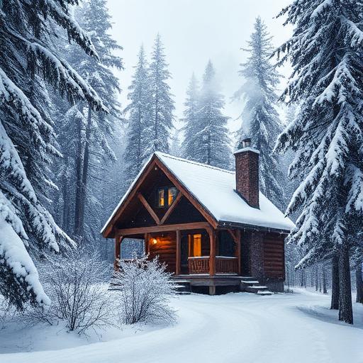 Serene Snow-Covered Forest