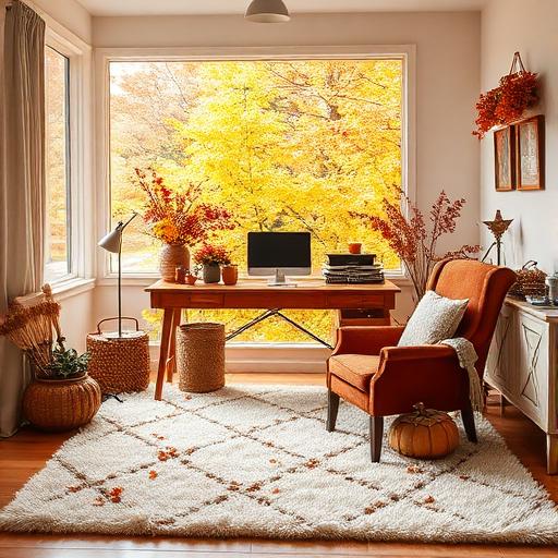 A warm and inviting home office setup