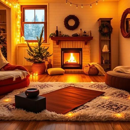 A warm inviting room for winter yoga