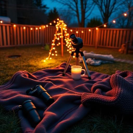 Inviting backyard set up for stargazing