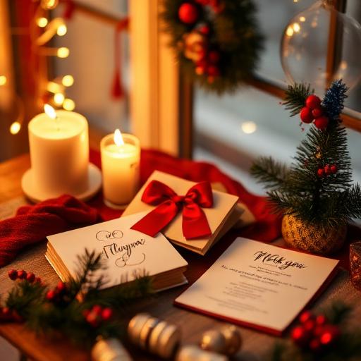 Nature scene with holiday lights