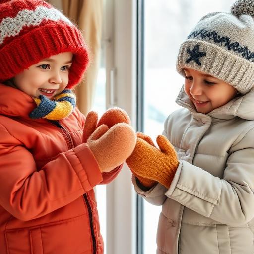 Capture a warm and organized scene where mittens are properly stored and ready for use.