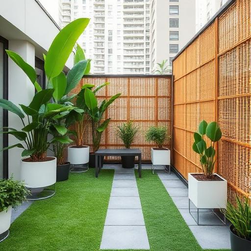 Privacy solutions for an urban apartment balcony