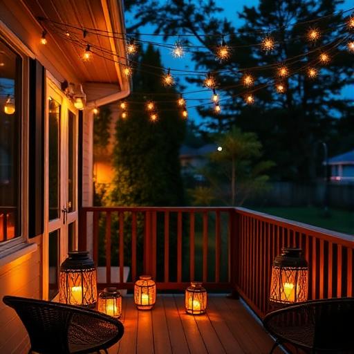 Outdoor balcony lighting for ambiance