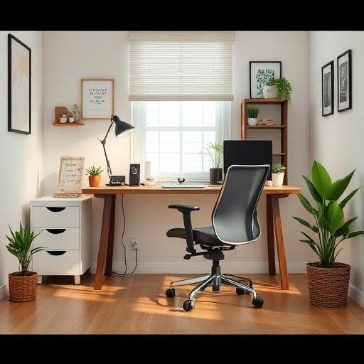 A tidy and aesthetic home office space