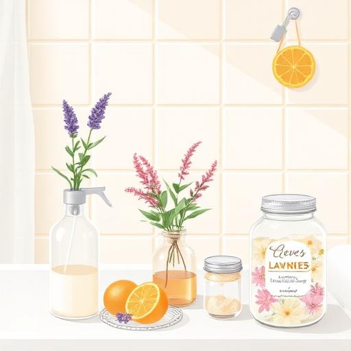 Cozy bathroom scene with DIY elements